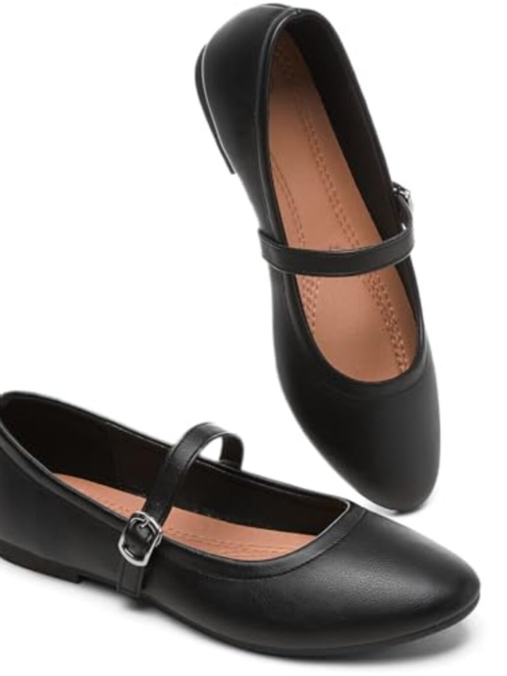 Women's Mary Jane Flats Shoes Ballet Flats Dress Shoes with Strap, Memory Foam